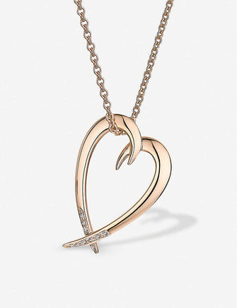 Heart rose gold-vermeil and diamond necklace