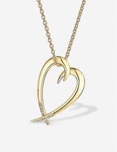 Heart gold-vermeil and diamond necklace