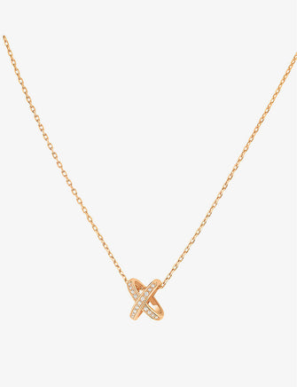 Jeux de Liens 18ct pink-gold and diamond pendant necklace