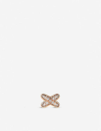 Jeux de Liens 18ct rose-gold and diamonds stud single earring