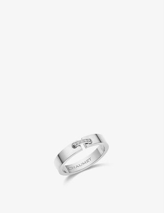 Liens Evidence 18ct white-gold and diamond wedding band