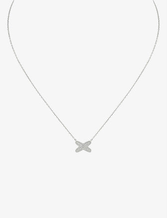 Jeux de Liens 18-carat white gold and diamond pendant necklace