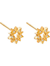 Mini Sun 18ct yellow gold-plated stud earrings