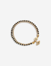 Evil Eye charm 18ct gold-plated silver, white sapphire and spinel gemstone bracelet