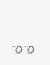 Beaded Stilla sterling silver stud earrings