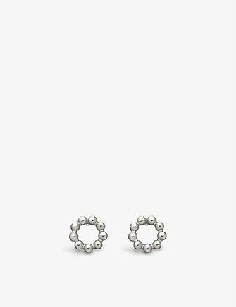 Beaded Stilla sterling silver stud earrings