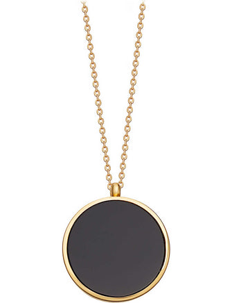 Black Onyx Slice Stilla 18ct yellow-gold vermeil locket necklace