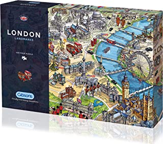 London Landmarks 1000 Piece Jigsaw Puzzle | Sustainable Puzzle for Adults | Premium 100% Recycled Board | Great Gift for Adults | Gibsons Games