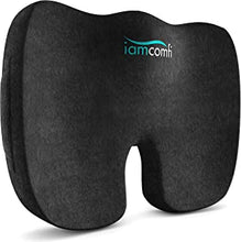 iamcomfi Coccyx Cushion - Medium Hardness - Seat Cushion for Office Chair Desk & Car Driving - Premium Heat Sensitive & Durable Memory Foam Sitting Pillow