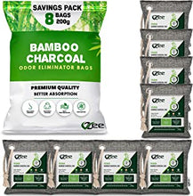 VZee Bamboo Charcoal Air Purifying Bags, 8 Pack x 200g, Odour Eliminator, Pet Odour Remover, Odour Neutraliser, Car Air Fresheners, Smell Deodorizer for Dog Urine, Cat, Bins, Dead Rat