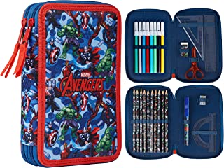 Marvel Large Pencil Case, Filled Pencil Cases with Avengers Stationary Sets, Marvel Gifts for Boys