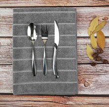 gryeer Microfibre Tea Towels, Super Absorbent, Extra Large and Thick Kitchen Towels, Stripe Designed, 50 x 70 cm, Pack of 8, Grey