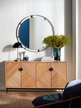 John LewisMetal Clip Round Wall Mirror, 92cm, Black/Gold