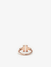 Tiffany T Square 18ct rose-gold and onyx ring