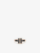 Tiffany T Square 18ct rose-gold and onyx ring