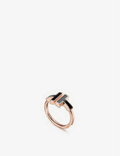 Tiffany T Square 18ct rose-gold and onyx ring