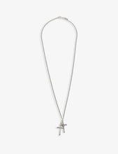 Double Cross sterling silver necklace