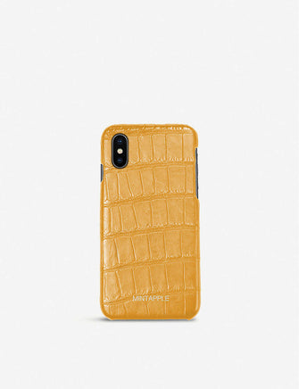 Alligator-embossed leather iPhone Xs Max case