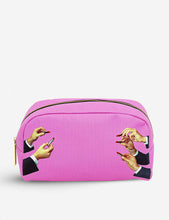 Toiletpaper lipstick-print faux-leather beauty case