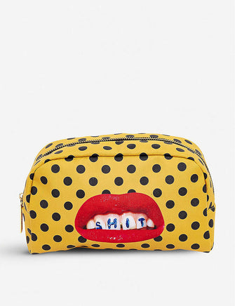 Toiletpaper Sh*t print faux-leather beauty case