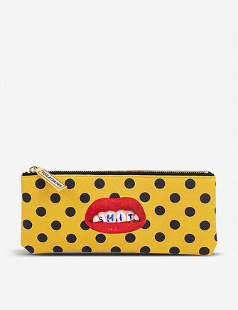 Seletti wears Toiletpaper Sh*t-print faux-leather pencil case