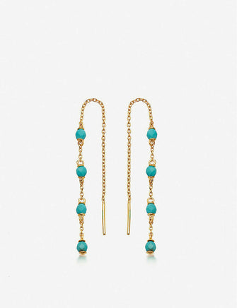 Stilla Chain 18-ct gold-plated silver turquoise gemstone earrings