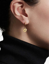 Celestial Compass 18ct gold-plated and sapphire earrings
