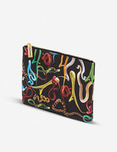 Seletti wears Toiletpaper snake-print faux-leather case 21cm x 15cm