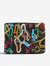 Seletti wears Toiletpaper snake-print faux-leather case 21cm x 15cm