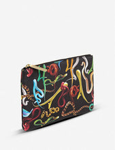 Seletti wears Toiletpaper snake-print faux-leather case 21cm x 15cm