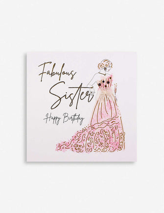 Fabulous Sister Happy Birthday greetings card 16.5cm x 16.5cm