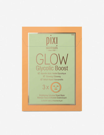 GLOW Glycolic Boost Sheet Mask pack of three