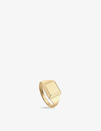 Signature 18ct gold-plated vermeil signet ring