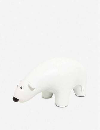 Polar Bear faux-leather doorstop 10kg