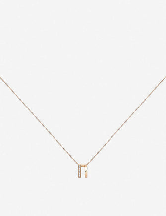 Berbere 18ct rose-gold and diamond pavé necklace