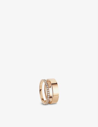 Berbere Module 18ct rose-gold and diamond pavé ring