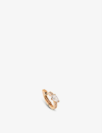 Harvest 18ct rose-gold and 0.24ct pear-cut diamond earring