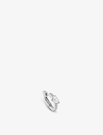 Harvest 18ct white-gold and 0.24ct pear-cut diamond single earring