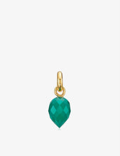 Fifi 18ct gold-plated vermeil and green onyx pendant charm