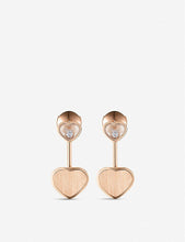 Chopard x 007 Happy Hearts Golden Hearts 18ct rose-gold and 0.08ct diamond earrings