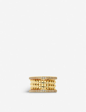 B.zero1 18ct yellow-gold and diamond pavé ring