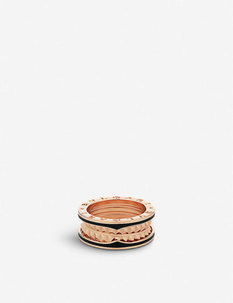 B.zero1 18ct rose-gold and ceramic ring