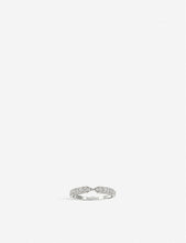 Plume platinum and diamond wedding band ring