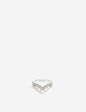 Joséphine Aigrette 18ct white-gold, diamond and pearl ring