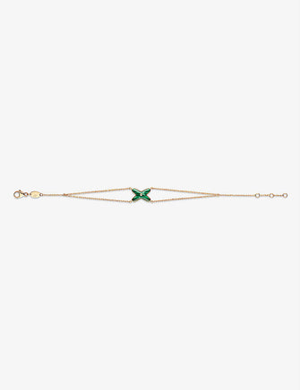 Jeux de Liens 18ct rose-gold, diamond and malachite bracelet