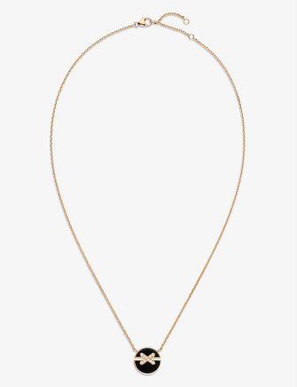 Jeux de Liens Harmony 18ct rose-gold, 0.32ct diamond and onyx pendant necklace
