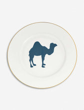 Camel-print fine bone china side plate 21cm