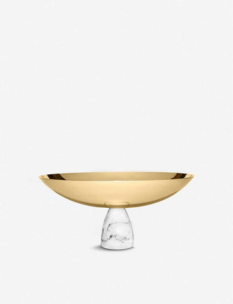 Coluna marble and gold-plated steel fruit bowl 30cm
