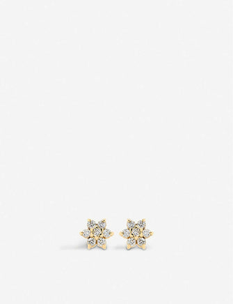 Zoë Chicco 14ct yellow-gold and diamond flower earrings