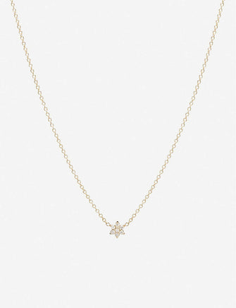 Zoë Chicco 14ct yellow-gold and diamond flower necklace